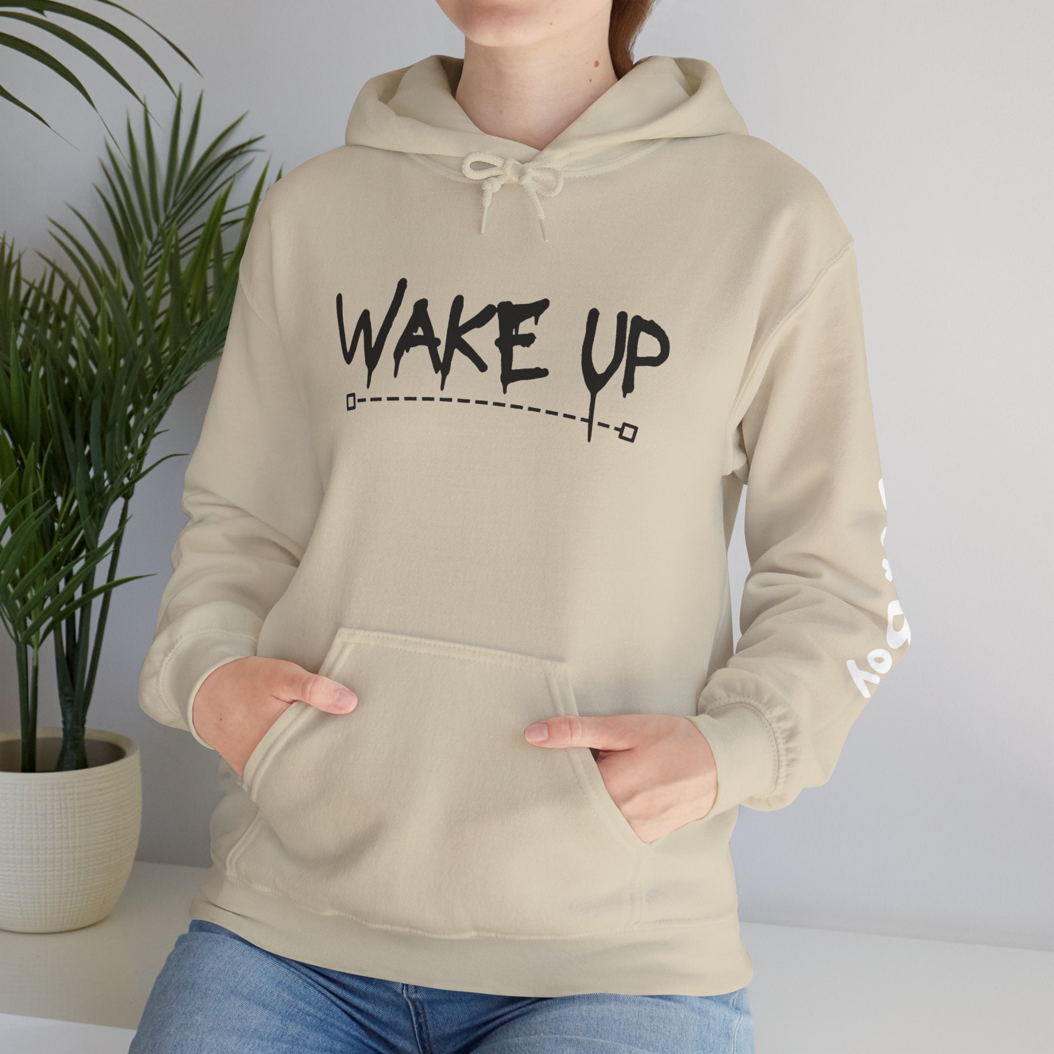 Wake Up - Sand - Unisex Heavy Blend™ Hooded Sweatshirt