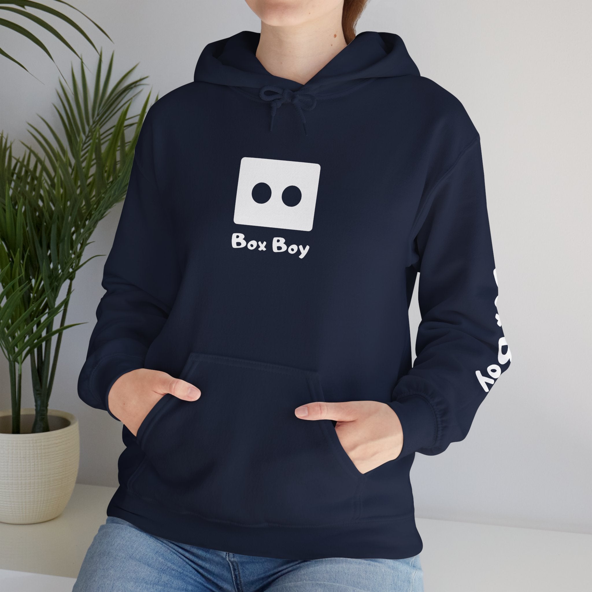 Box Boy - Navy - Unisex Heavy Blend™ Hooded Sweatshirt